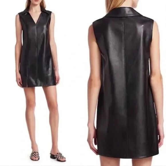 ALEXANDER WANG Vegan Leather Washable Sleeveless Dress - Picture 1 of 6